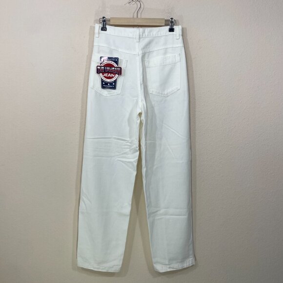 NWT Democracy Size 8 The Un-Jean Jeans White Wide Barrel Leg High Rise 90's Vtg‎ - Picture 2 of 9